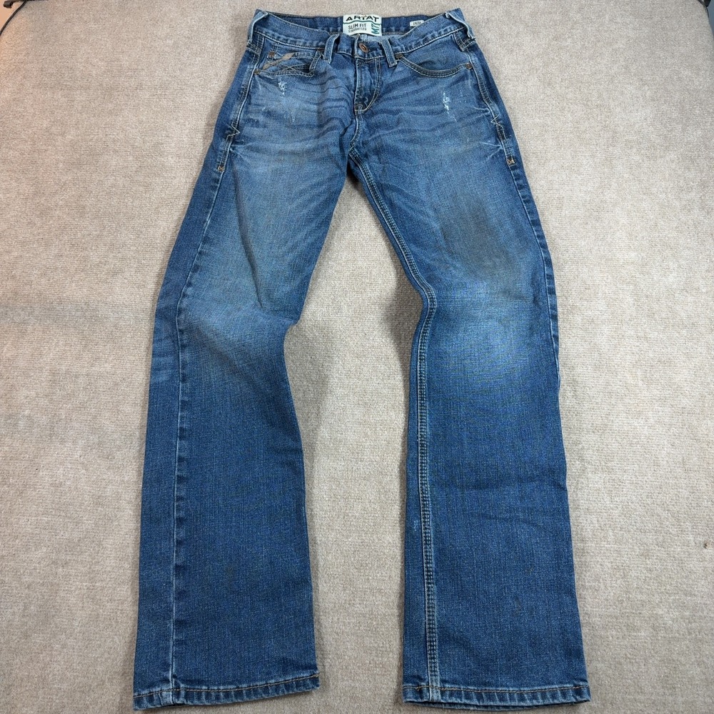 Ariat M7 Slim Fit Straight Leg Denim Jeans Men's Size 29x34 Med Wash Cowboy